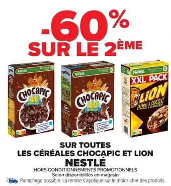 Nestle les céréales chocapic et lion