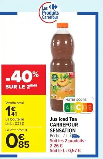 Sensation jus iced tea carrefour 1,2 l
