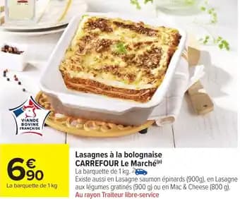 Carrefour le marché lasagnes à la bolognaise 1 kg
