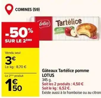 LOTUS Gâteaux Tartélice pomme 345 g