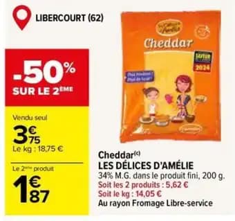 LES DÉLICES D'AMÉLIE Cheddar 200 g