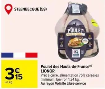 LIONOR Poulet des Hauts-de-France 1.34 kg