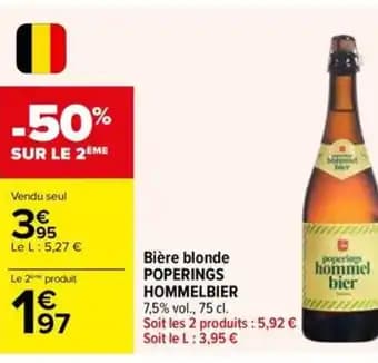 POPERINGS HOMMELBIER Bière blonde 75 cl