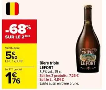 LEFORT Bière triple 75 cl