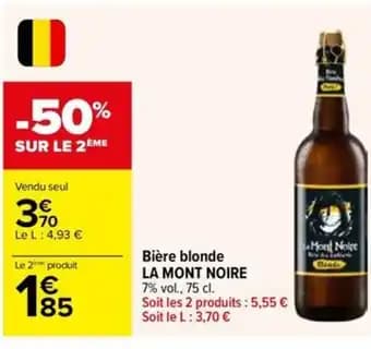 LA MONT NOIRE Bière blonde 75 cl