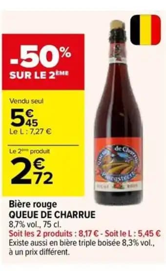 QUEUE DE CHARRUE Bière rouge 75 cl