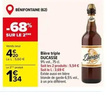 DUCASSE Bière triple 75 cl