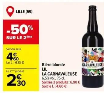 LIL LA CARNAVALEUSE Bière blonde 75 cl