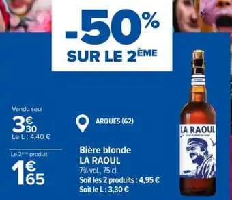 LA RAOUL Bière blonde 75 cl