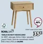 Royaloak - table de nuit hokksund