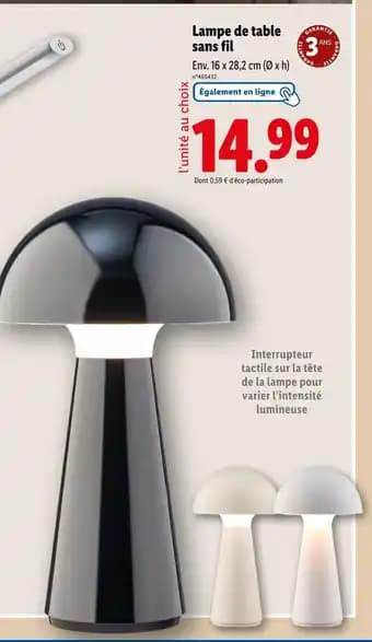 Lampe de table sans fil