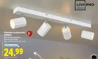 LIVARNO HOME Plafonnier ou plafonnier/applique