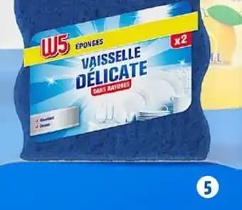 W5 Éponges vaisselle délicate