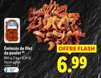 Émincés de filet de poulet