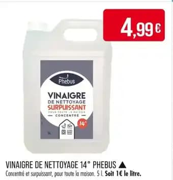 PHEBUS Vinaigre de nettoyage 14° 5 L