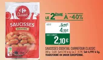 Promotion Exclusives de 2
            
        
        Saucisses cocktail : Découvrez l'Offre incontournable