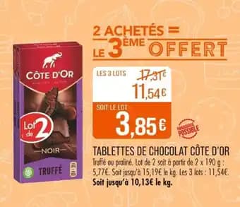 Promotion Exclusives de 26
Tablettes chocolat : Découvrez l'Offre incontournable