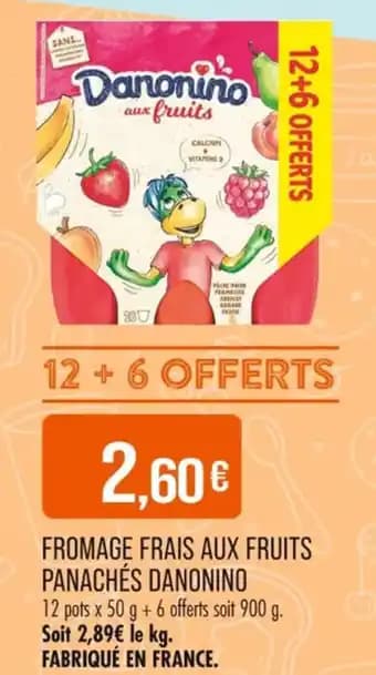 DANONINO Fromage frais aux fruits panachés 900 g