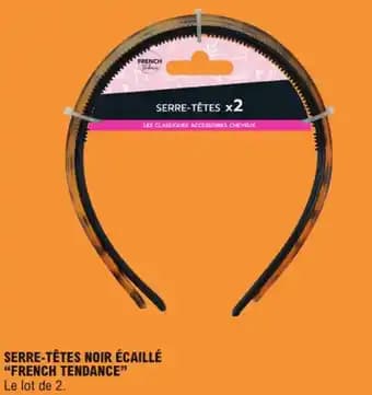 French tendance serre-têtes noir écaillé 2 pièces