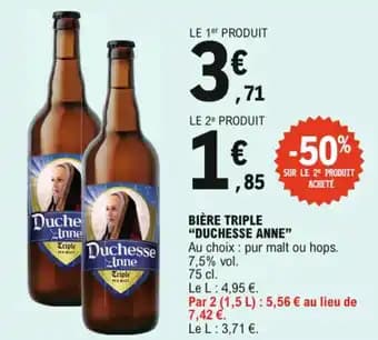 Promotion Exclusives de 9
Bière triple : Découvrez l'Offre incontournable