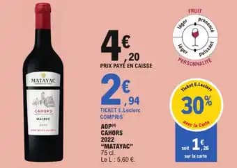 Promotion Exclusives de 1
Cahors : Découvrez l'Offre incontournable