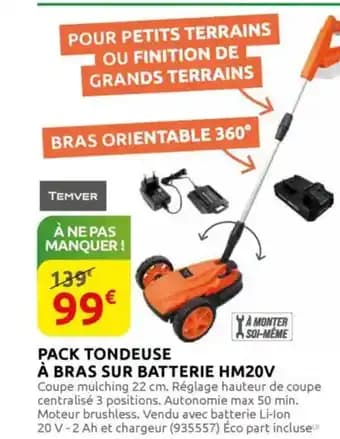 Promotion Exclusives de 1
Tondeuse sur batterie : Découvrez l'Offre incontournable