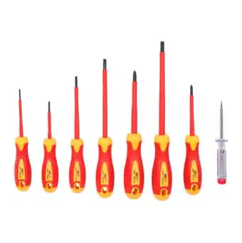 Lot de 7 tournevis isolees + testeur