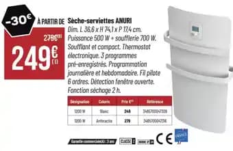 Promotion Exclusives de 11
Sèche-serviettes : Découvrez l'Offre incontournable