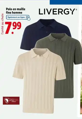 Livergy Polo en maille fine homme