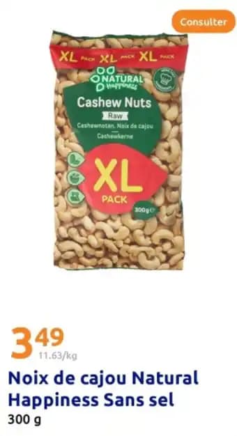 Noix de cajou Natural Happiness Sans sel 300 g