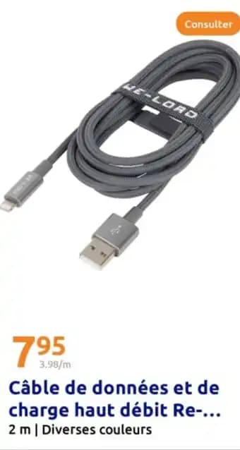 Câble de données et de charge haut débit Re-