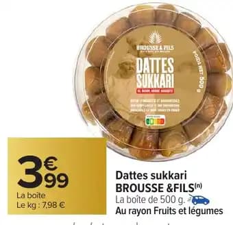 BROUSSE &FILS Dattes sukkari 500 g