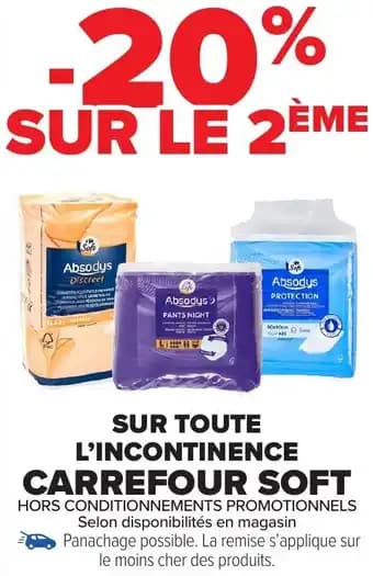 CARREFOUR SOFT Sur toute l'incontinence