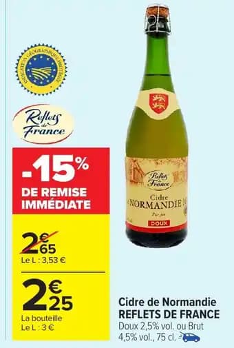 REFLETS DE FRANCE Cidre de Normandie 75 cl