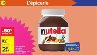 NUTELLA Pâte à tartiner 825 g