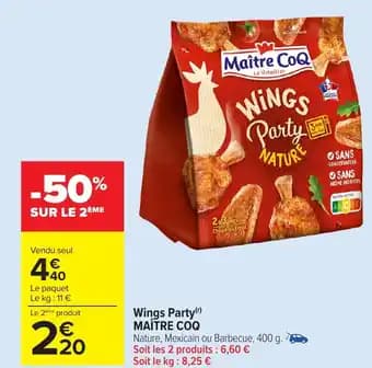 MAÎTRE COQ Wings Party 400 g