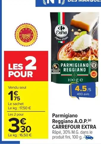 CARREFOUR EXTRA Parmigiano Reggiano A.O.P. 100 g