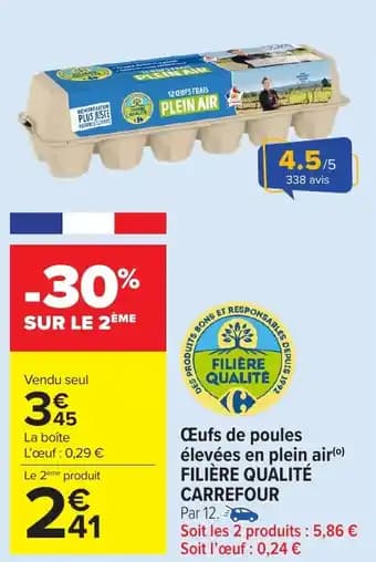 FILIÈRE QUALITÉ CARREFOUR Œufs de poules élevées en plein air