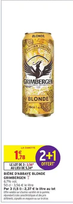Promotion Exclusives de 6
Grimbergen blonde : Découvrez l'Offre incontournable
