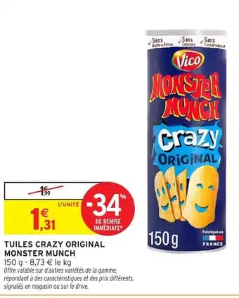 MONSTER MUNCH Tuiles crazy original 150 g