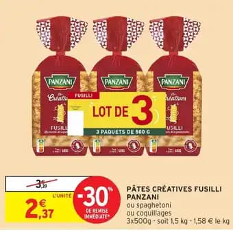 PANZANI Pâtes créatives fusilli 1.5 kg