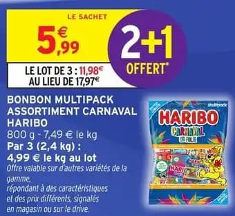 HARIBO Bonbon multipack assortiment carnaval 800 g