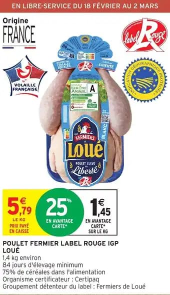 LOUÉ Poulet fermier label rouge igp 1.4 kg