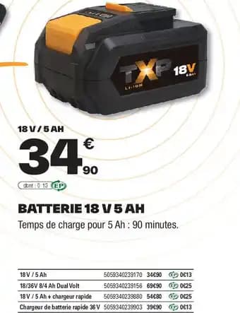 TPX Batterie 18 v 5 ah