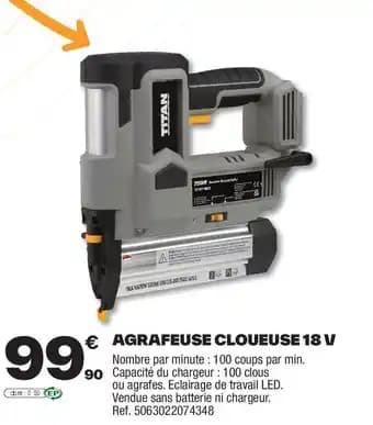 TITAN Agrafeuse cloueuse 18 v
