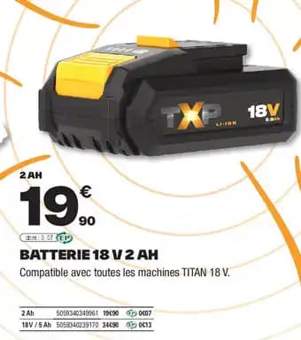 TXP Batterie 18 v 2 ah