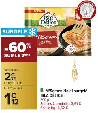 ISLA DÉLICE M'Semen Halal surgelé 300 g