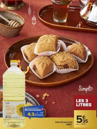 Promotion Exclusives de 15
Huile tournesol : Découvrez l'Offre incontournable