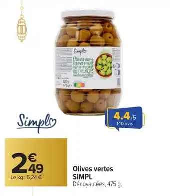 Promotion Exclusives de 10
Olives vertes : Découvrez l'Offre incontournable