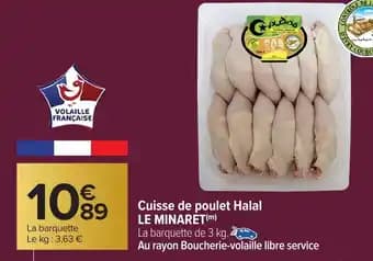 LE MINARET Cuisse de poulet Halal 3 kg